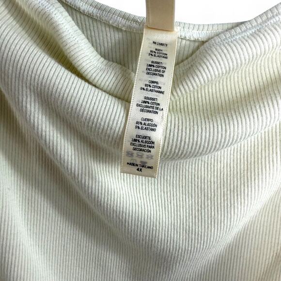 Skims Bodysuit 4X Ribbed Square Neck Bone Stretch Tank Top Elevated Basics NWT - Picture 7 of 9